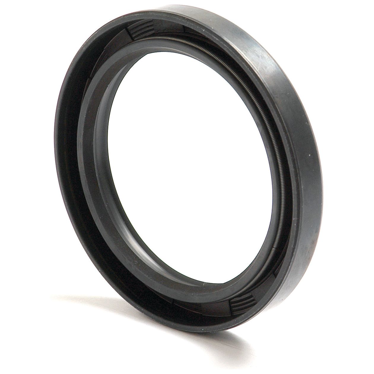 A black Sparex Metric Rotary Shaft Seal (60 x 80 x 10mm, Double Lip), reminiscent of a camera lens adapter ring, isolated on a white background.