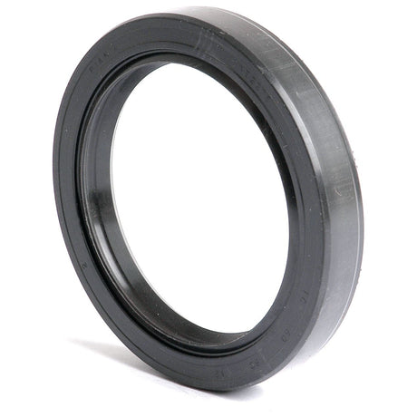 Image of a black rubber oil seal with a round, closed-loop design. The Sparex Metric Rotary Shaft Seal, 60 x 80 x 12mm Double Lip (Sparex Part No.S.50425), features a smooth outer surface with a slightly textured inner rim, indicating its use in machinery or automotive applications.