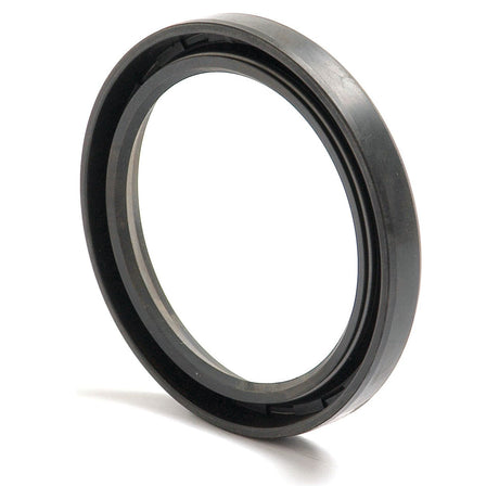 A close-up view of the Sparex Metric Rotary Shaft Seal, Sparex Part No. S.50431, measuring 62 x 80 x 10mm, is shown. This single lip circular black rubber seal with a metal core is commonly utilized in mechanical or automotive applications to seal gaps and prevent fluid leaks.