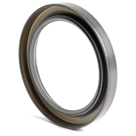 Image of a Sparex Metric Rotary Shaft Seal, 70 x 95 x 10mm Single Lip (Sparex Part No.S.50444), with a metal circular design featuring a brown inner lining and a smooth, gray outer surface. This seal has a 95mm outer diameter and is designed with a single lip for efficient performance.