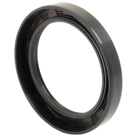 The Sparex Metric Rotary Shaft Seal, part number S.50445, measuring 70 x 95 x 13mm, is a black circular seal with a ribbed inner surface and a smooth outer edge that prevents fluid leakage in mechanical systems by functioning as a double lip rotary shaft seal.