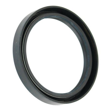 The Sparex Metric Rotary Shaft Seal, 80 x 100 x 13mm Double Lip (Part No. S.50457), is a circular mechanical seal featuring a metallic outer edge and a black inner ring with a double lip design.