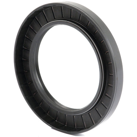 A close-up view of a black circular rubber seal, featuring a ridged outer edge and a smooth inner surface, reveals it as the Sparex Metric Rotary Shaft Seal, 80 x 120 x 13mm Double Lip (Sparex Part No.S.50460).