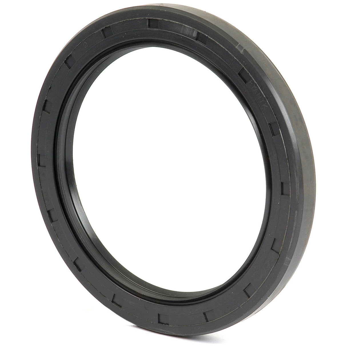 The image shows the Sparex Metric Rotary Shaft Seal (Part No. S.50475), featuring dimensions of 100 x 130 x 12mm. This black rubber seal, designed with a smooth inner surface and grooved outer edge, is commonly used in mechanical applications to prevent leakage. This seal includes a double lip design for enhanced sealing performance.