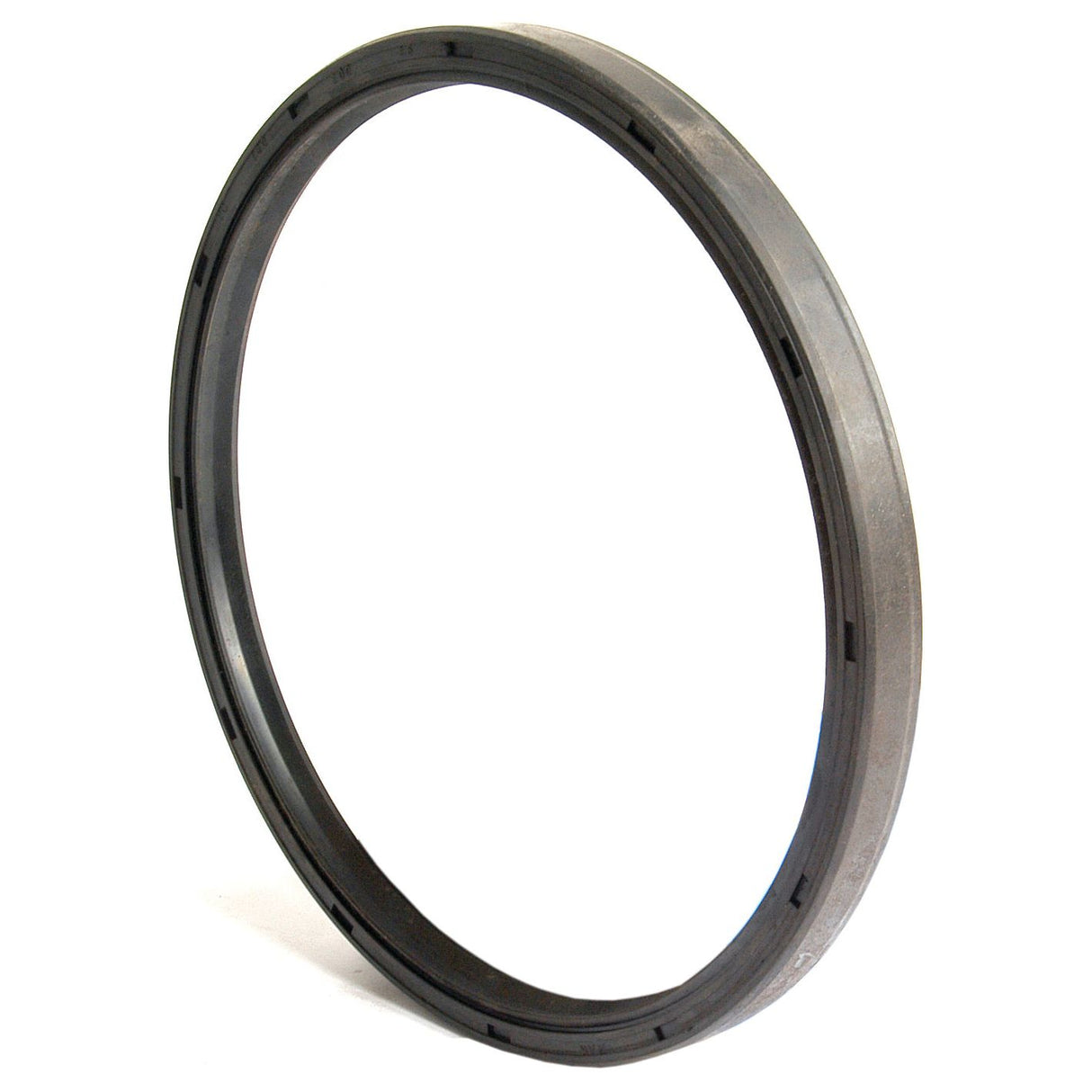 A close-up of the Sparex Metric Rotary Shaft Seal, featuring a black circular design with a flat profile and an outer diameter of 200mm, showcased against a white background.