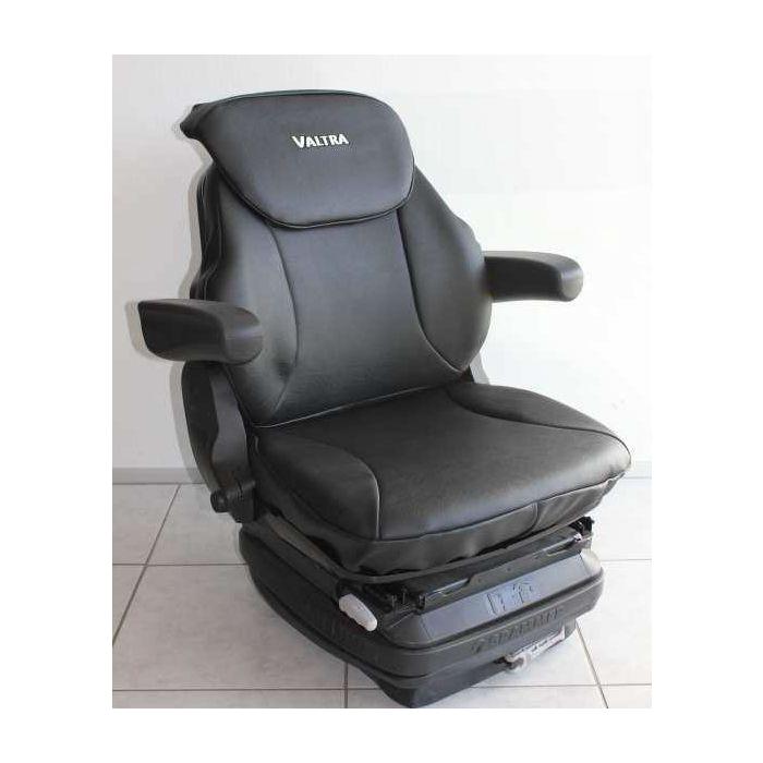 The AGCO Valtra chair with a leatherette seat cover (model VAL4270S) and armrests, placed on a tiled floor.