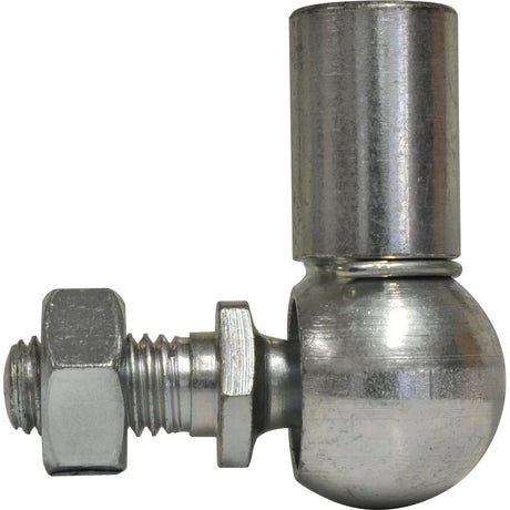 Introducing the Sparex CS Type Ball Joint (Sparex Part No. S.50851), a robust metal joint featuring a threaded M6 x 1.00 bolt and hex nut, meticulously crafted to meet DIN 71802 standards.