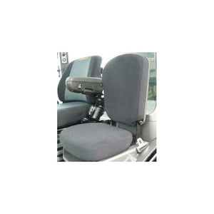 AGCO's Challenger - Passenger Seat Cover (Product No. 3908605M1) in gray, with an armrest affixed to the side, is installed inside a Challenger MT 700 Series vehicle.