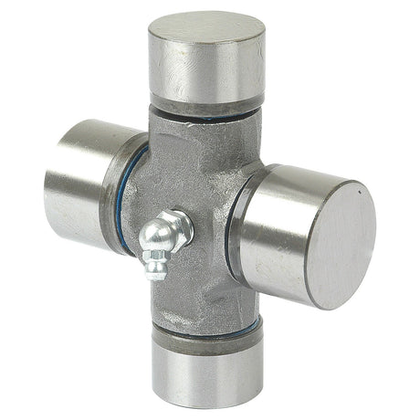 The Sparex Weasler Universal Joint (Sparex Part No. S.50908), available in Standard Duty sizes of 36 x 89 mm and 32 x 106 mm, features a central cross-shaped section with four cylindrical caps. This metal joint is typically used in automotive applications for transmitting mechanical power effectively.