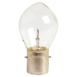 Close-up image of a small clear 12V, 35W filament light bulb with a BA20s metal base, Sparex Part No. S.51135.