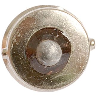 A close-up image of a round metal button battery, illuminated by a 45W Sparex Halogen Light Bulb (12V, BA15s).