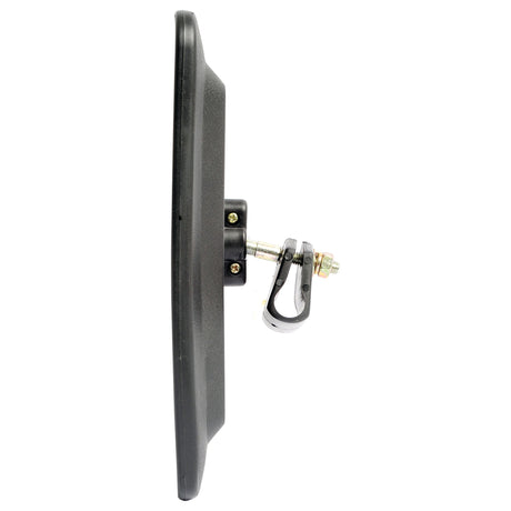 Side view of a Sparex Mirror Head - Rectangular, Convex, 250 x 170mm (S.51182) mounted on a metal bracket with a bolt, suitable for various applications on both RH & LH sides.