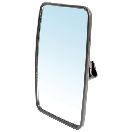 The Sparex Mirror Head - Rectangular, Convex, 250 x 170mm (S.51182) features a black frame and clamp attachment, allowing it to tilt slightly to the side. It is suitable for both cars and motorcycles.