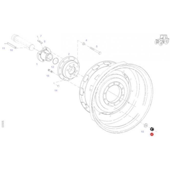 Fendt - Wheel Nut Rear - X435612000000 - Farming Parts