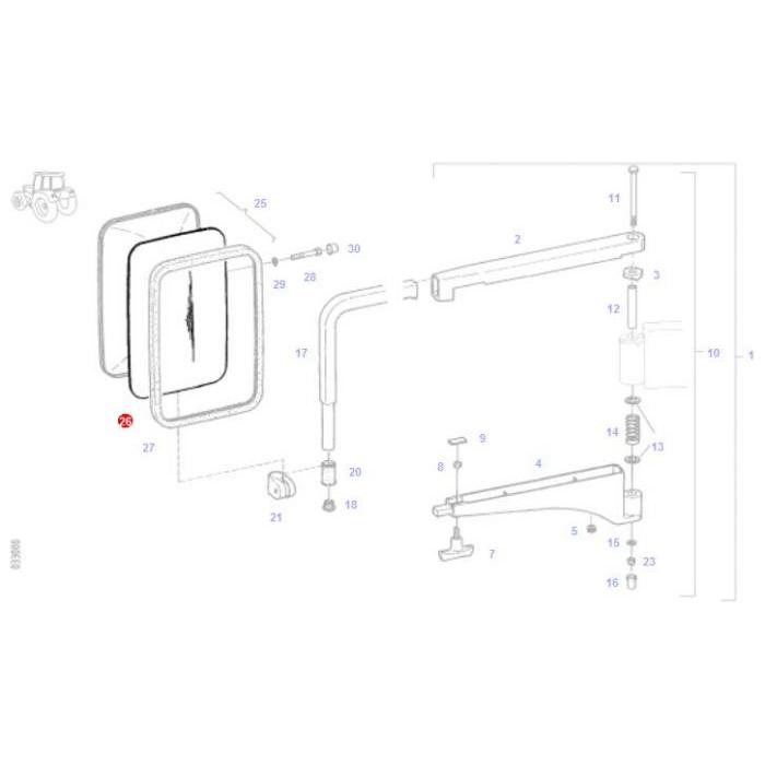 Fendt - Mirror Glass - F297810150010 - Farming Parts