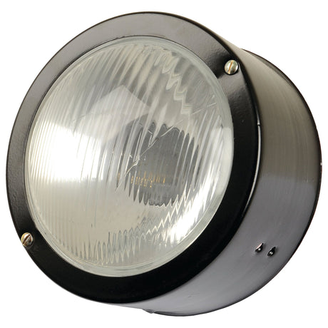 A round, black 12V Sparex headlight, model S.51247, featuring a clear, textured lens and secured by three visible screws.