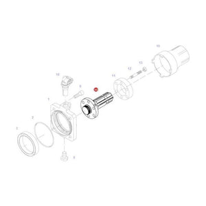 Exploded view of the high-performance Fendt mechanical assembly by AGCO, showcasing various components like bolts, gears, and the Fendt Shaft 540rpm with a 6 spline design (Product Code: 0071034100000), all meticulously labeled with numbers for easy identification.