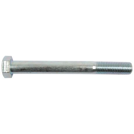 The Sparex Metric Bolt M20x180mm, zinc-plated and featuring a partially threaded shank in compliance with DIN 931 standards, is displayed against a white background.