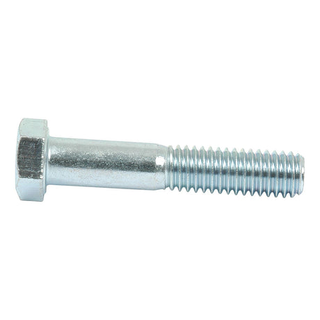 A single Sparex Imperial Bolt, 1/4''x3'' UNC (DIN 931) with a tensile strength of 8.8 and featuring a zinc-plated threaded shaft and hexagonal head is shown against a white background. (Sparex Part No.S.51801)