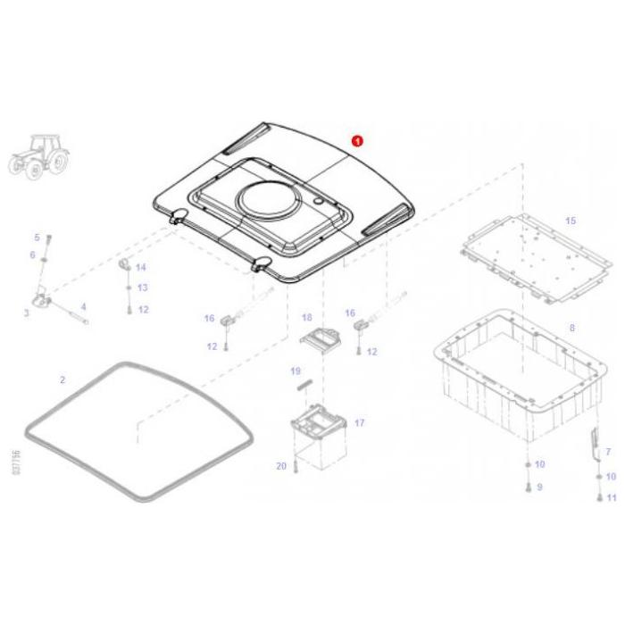 Fendt - Roof Hatch - H737812020200 - Farming Parts