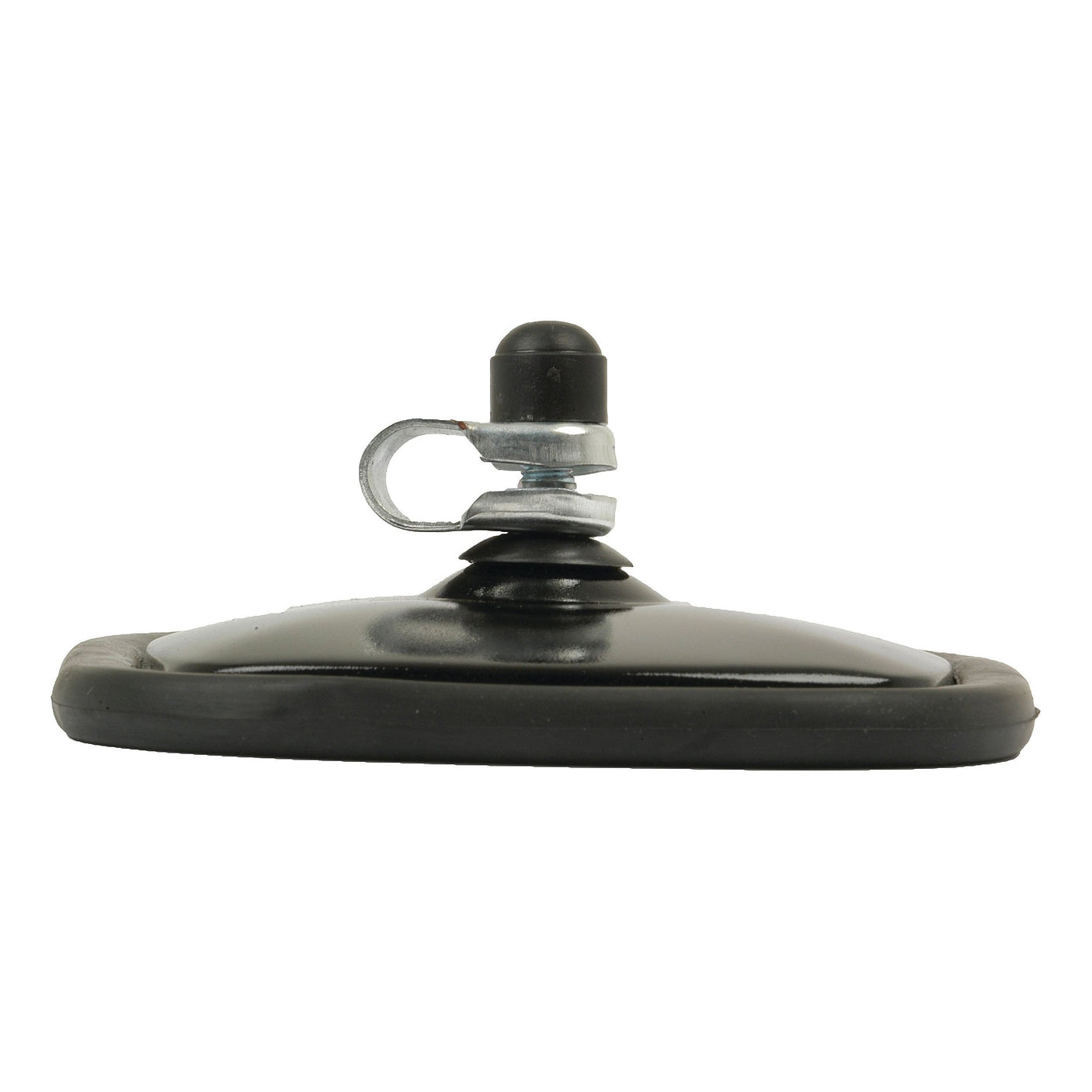 Circular black base with a protruding metal rod and a screw attachment on top, reminiscent of the Sparex design seen in their Mirror Head - Rectangular, Flat, 178 x 127mm, RH & LH - S.51906.