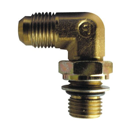 A Sparex Hydraulic Adaptor (Part No. S.52157), featuring a 9/16'' JIC male to M14 90° compact elbow design with threaded male connectors and a nut.