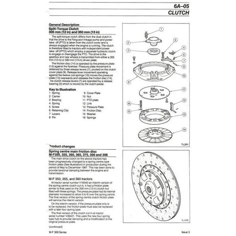 Massey Ferguson - 300 Series Workshop Manual - 1856558M8 - Farming Parts