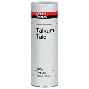 A cylindrical container of Sparex Tyre Repair Talcum Powder Shaker (500g), with a gray and black label. Made in W. Germany and asbestos-free, perfect for maintaining your tyres. Sparex Part No.S.52225