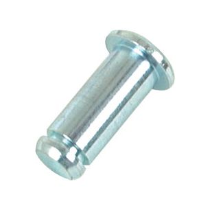 The Metric Clip Type Clevis Pin from Sparex, Ø10 x 24.5mm (Sparex Part No. S.52319), is a silver metal pin featuring a cylindrical body with a rounded head on one end and a flange on the opposite end.