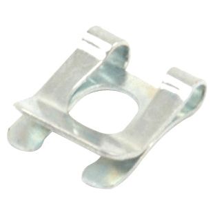 A small metal Spring Clip (SL4) from Sparex, featuring a rectangular base and a central hole, Sparex Part No. S.52327.