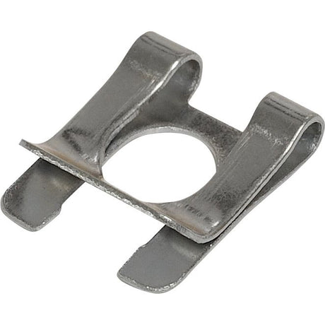 The Sparex Spring Clip (SL6), part number S.52329, is a metallic U-clip with a central hole and two curved prongs, commonly used for fastening or securing applications.