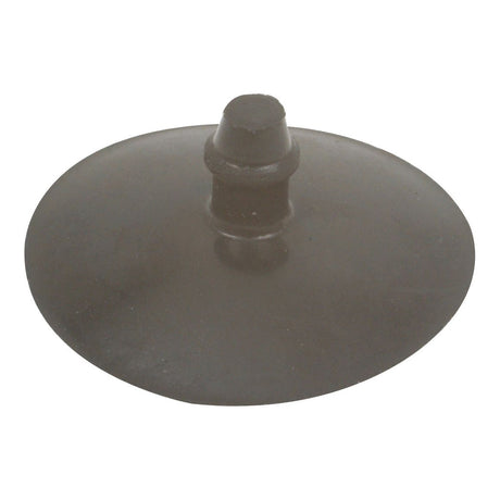 A round, dark metal object with a flat base and a cylindrical protrusion in the center, suitable for use in a Knapsack-Diaphragm system. This is the Sparex Knapsack Diaphragm (Sparex Part No.S.52410).