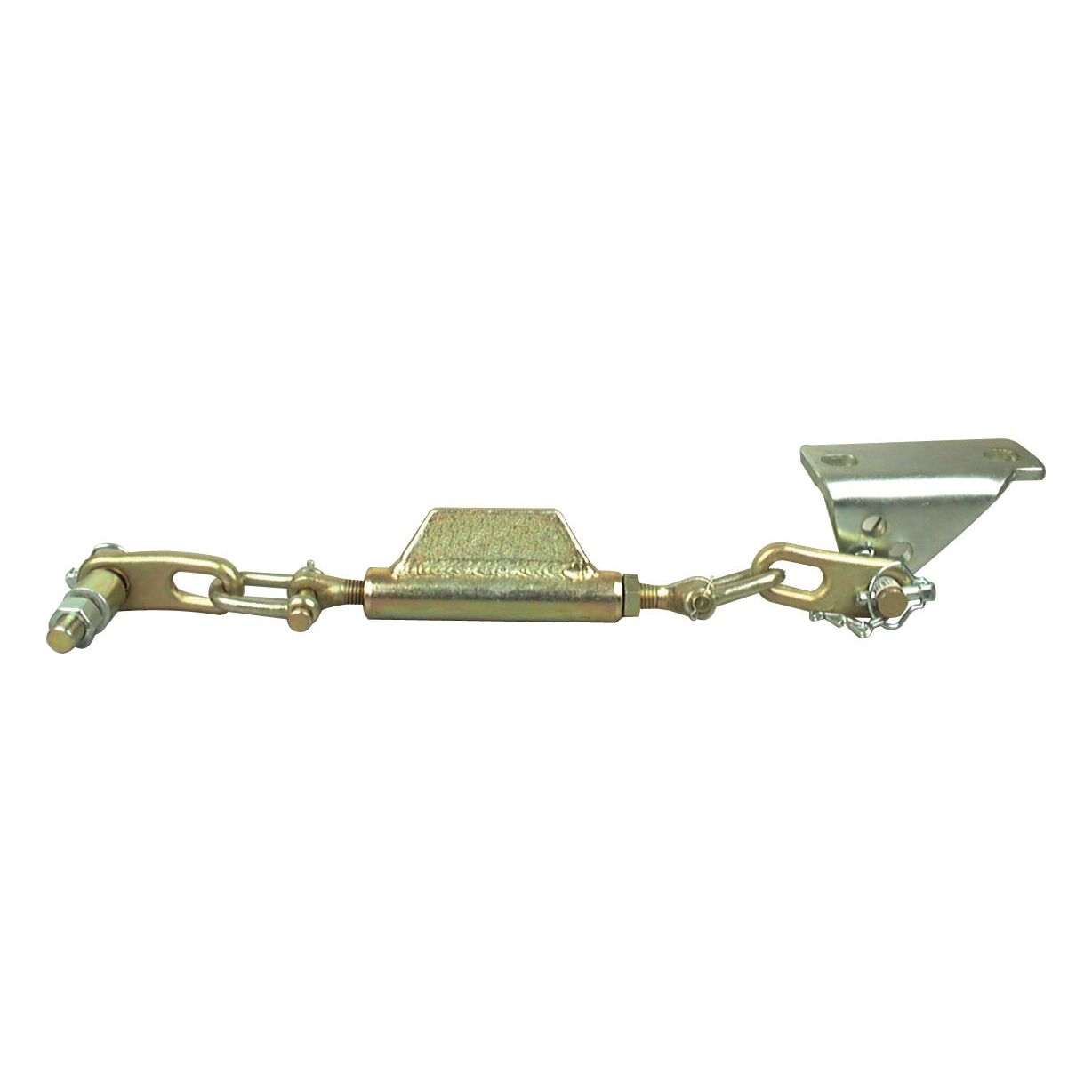 A Sparex Stabiliser Chain (Part No. S.5260) with end fittings, featuring a triangular bracket on one side and a hooked connector on the other, designed for tensioning applications, with a thread diameter of 19mm and a minimum length of 540mm (3/4 UNC).