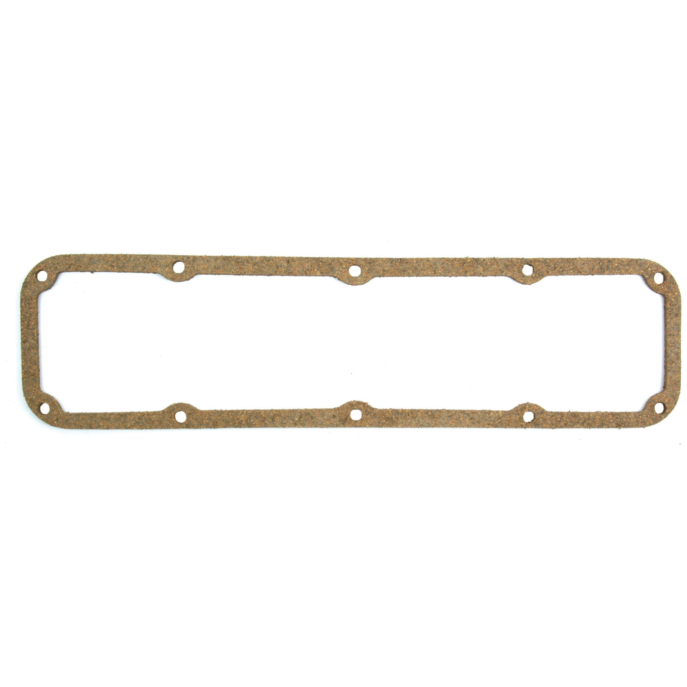 Rectangle-shaped gasket with eight bolt holes, specifically designed for sealing mechanical parts on a Nuffield 4/65 Leyland engine. The product is the Rocker Cover Gasket - 4 Cyl. from Sparex, Part No.S.52610.