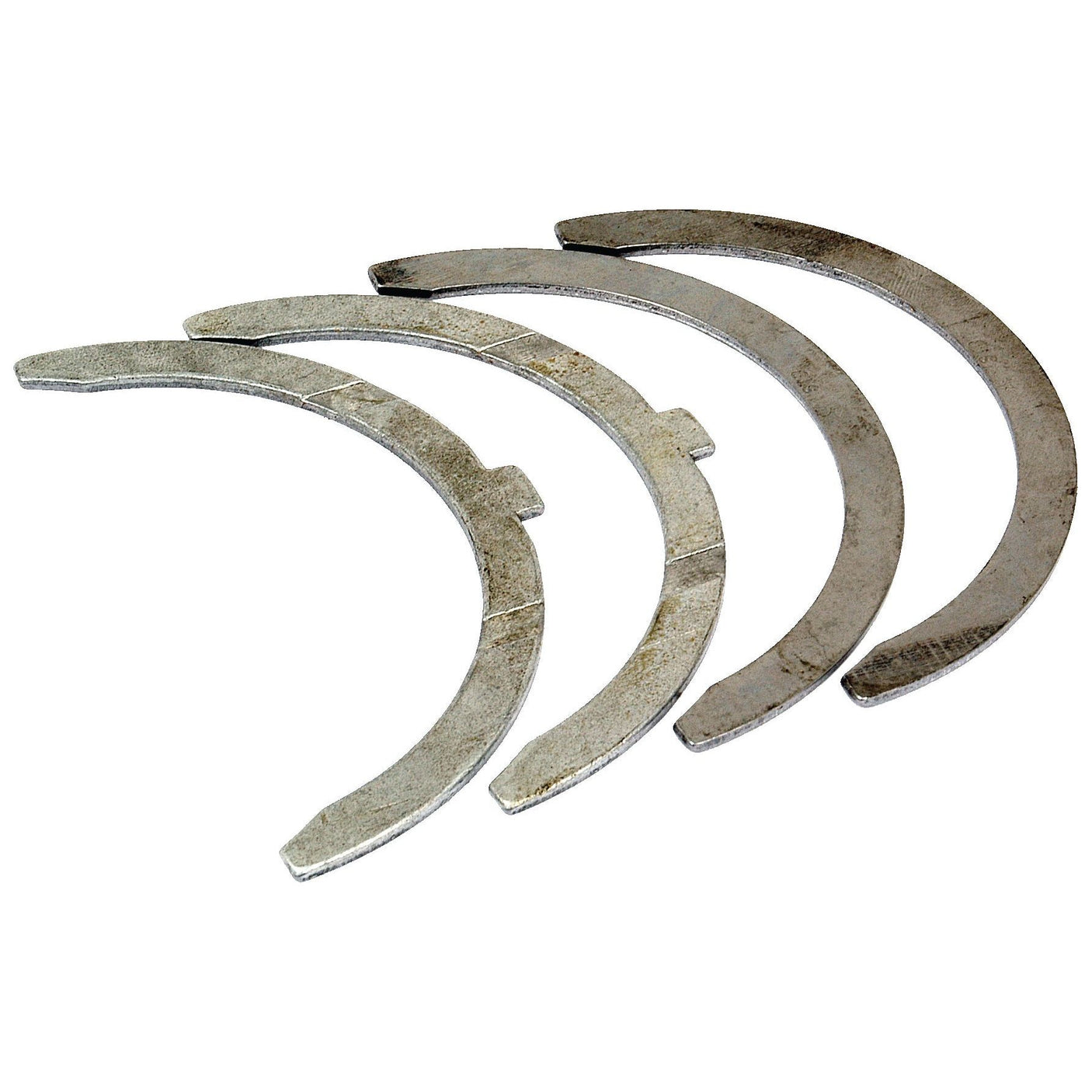 The Sparex Thrust Bearings Set (Sparex Part No. S.52623) includes four semi-circular metal thrust washers arranged in a staggered pattern.