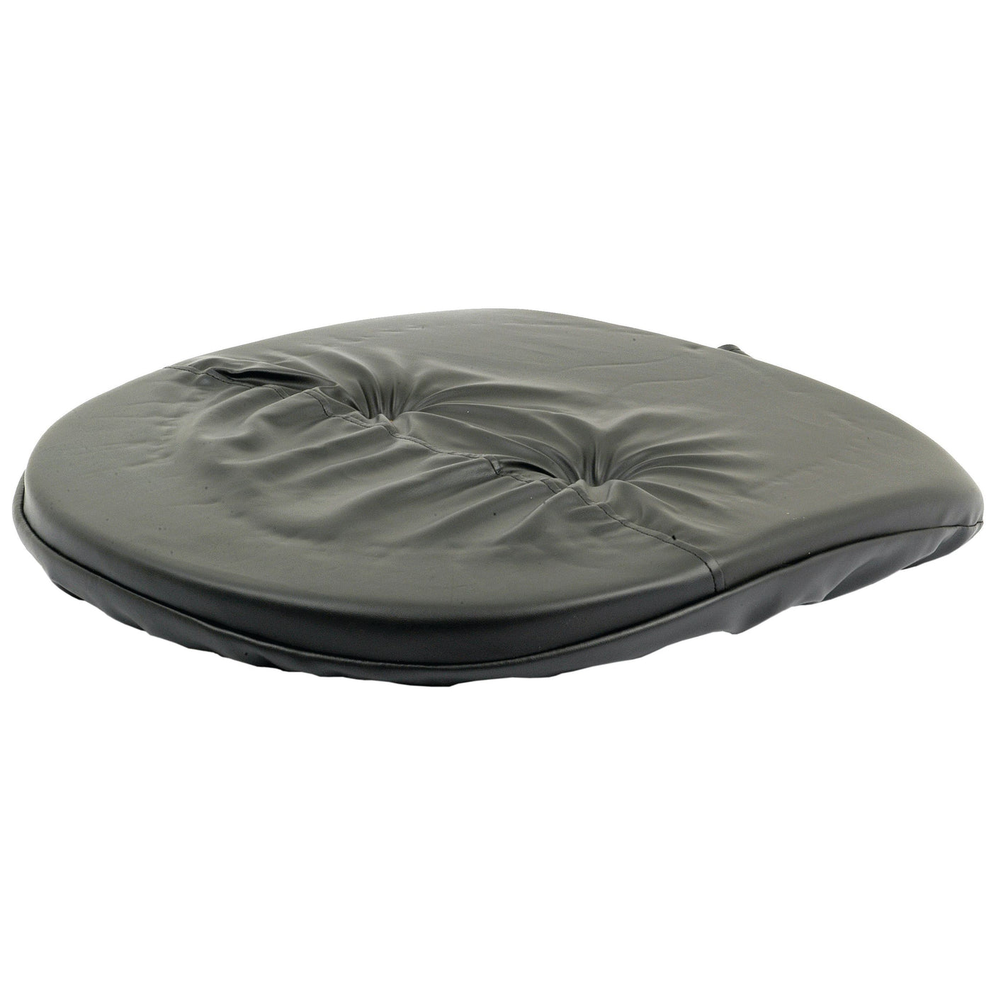 The Seat Cushion - Black - S.52666 by Sparex features a cushioned, round design with slight wrinkles and a soft texture reminiscent of old-style seat pans.