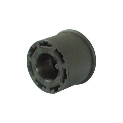 A small, cylindrical black plastic component with a hollow center and notches around the rim, resembling the Sparex Switch Housing (Part No. S.52847) used in Steyr machinery.