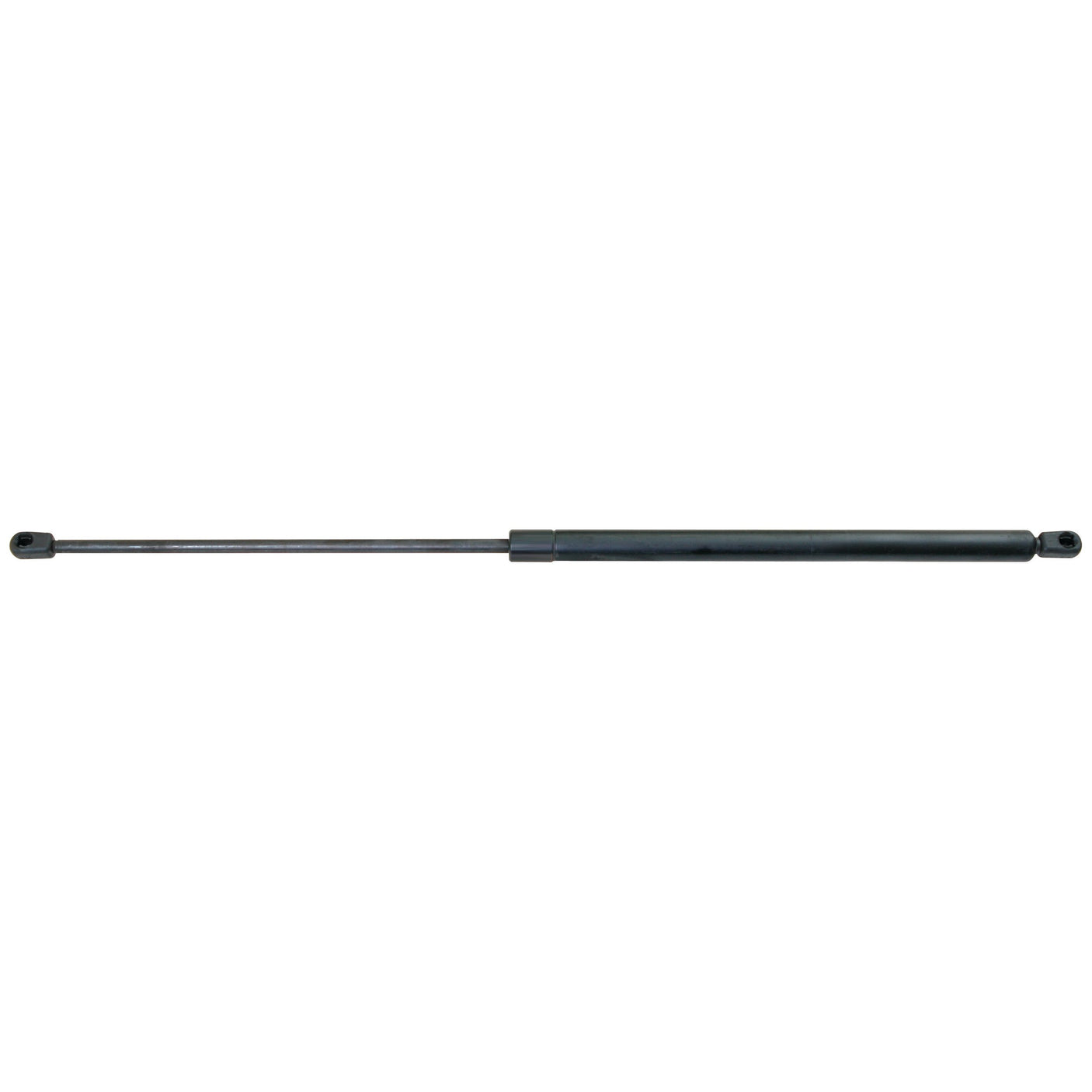 The Gas Strut, model S.52865 from Sparex, features a black cylinder and connecting rod. Commonly referred to as the Agristrut, this strut is ideal for controlled lifting and lowering in automotive, furniture, or industrial applications. It guarantees efficient performance with a pressure rating of 250.