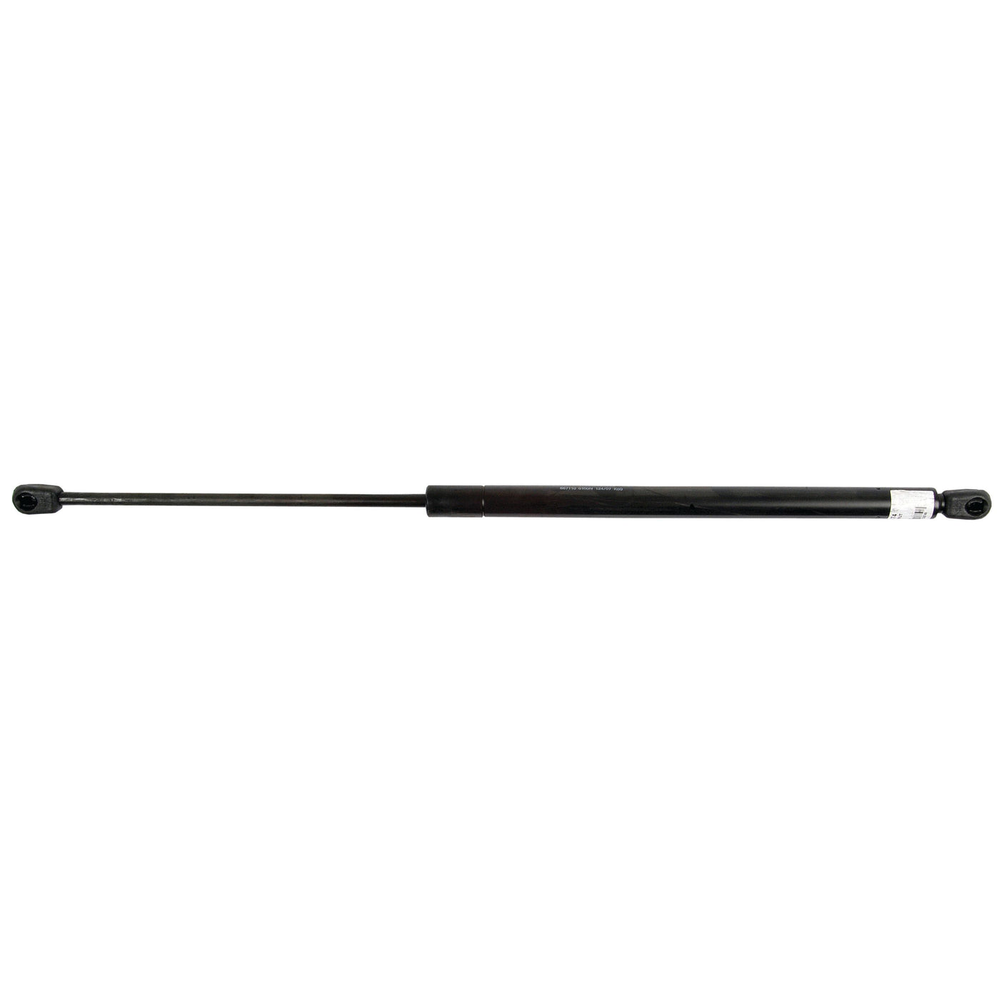 The Sparex Gas Strut, S.52874, featuring a 550mm total length and black cylindrical housing with an extended rod and precise end fittings, provides lift support for applications like car hoods and tailgates.