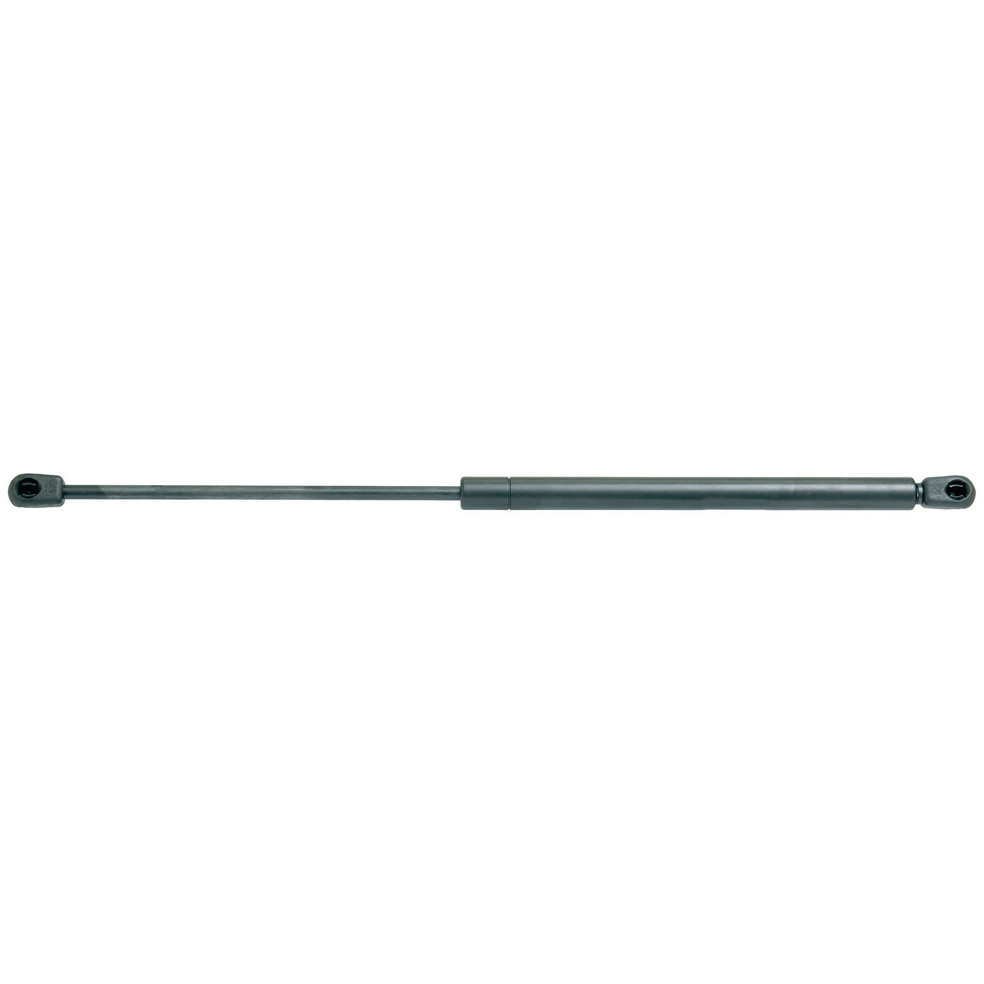 The Sparex Gas Strut (Product Code: S.52906) features a cylindrical body with a rod extending from one end and includes F ball socket connectors on both ends, measuring a total length of 485mm.