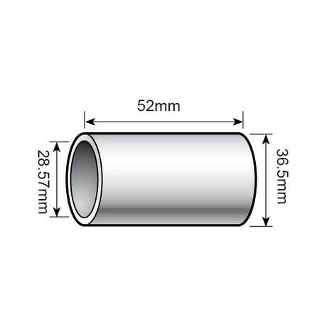 Diagram of a Lower Link Conversion Bush (Cat. 3 to 2) - S.529 with dimensions: overall length 52mm, inner diameter 28.57mm, and outer diameter 36.5mm. Brand: Sparex.