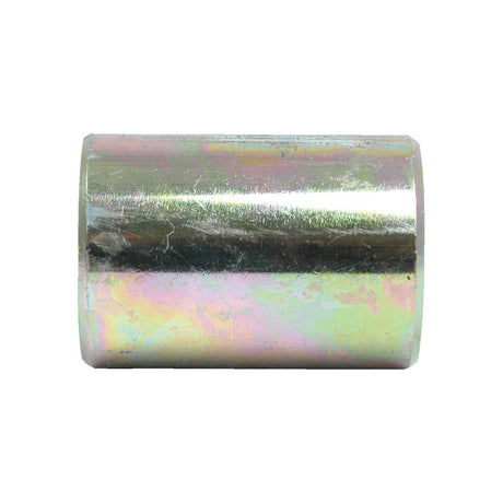 A Sparex Lower Link Conversion Bush (Cat. 3 to 2) - S.529, a cylindrical metallic spacer with a reflective surface displaying a subtle iridescent coloring, measuring an overall length of 52mm.