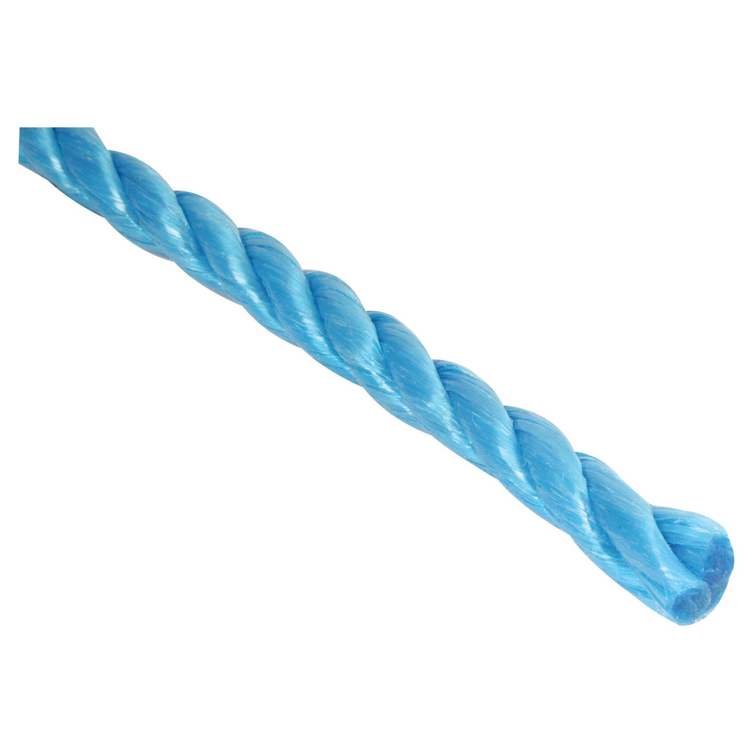 A close-up of the Polypropylene Rope, Ø12mm, Length: 220m (700ft) - S.53024 in blue, highlighting its durability and adherence to Sparex standards for safe working load.
