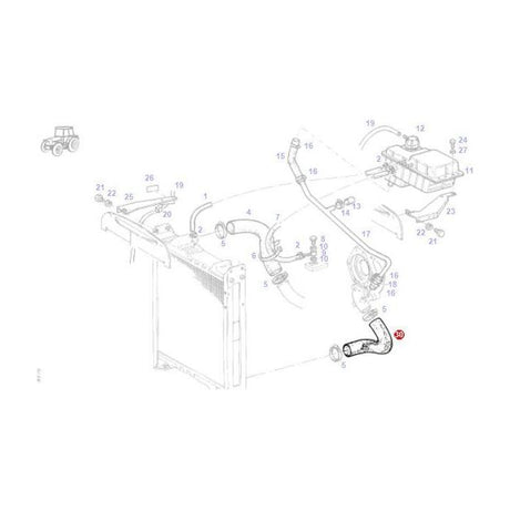 Fendt - Bottom Radiator Hose - 312200050070 - Farming Parts