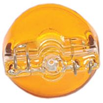 Close-up of an orange diode or small electronic component with visible internal wires and transparent casing, resembling the intricate design of a Sparex Light Bulb (Halogen) WY5W, 12V, 5W, W2.1x9.5d (Box 1 pc.), Part No.S.53219.