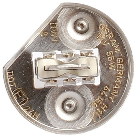 Close-up view of a Sparex Light Bulb (Halogen) H1 12V 55W P14.5s base with visible electrical connectors and embossed text, Sparex Part No.S.53240.