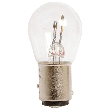 A clear, compact Halogen light bulb with a metal base and visible filament, compatible with 12V systems. This is the Light Bulb (Halogen) P21/5W, 12V, 5W, BAY15d from Sparex (Part No. S.53251).