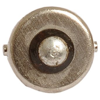 Close-up view of a round metal button with a central raised circular component, reminiscent of the precision seen in the Sparex R10W 12V 10W Halogen Light Bulb (Part No. S.53254).