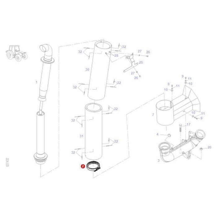 Fendt - Exhaust Clamp - G725200101100 - Farming Parts