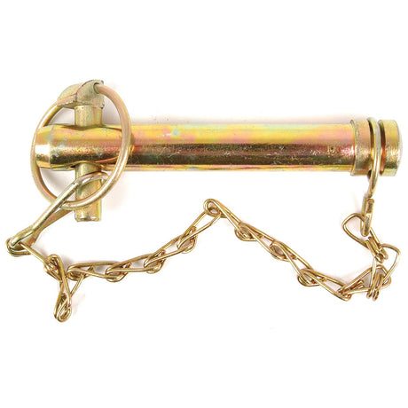 The Top Link Pin & Chain 19x76mm Cat. 1, offered by Sparex and identified with Part No. S.5365, features a metallic quick-release linch pin with a handle and an attached safety chain.